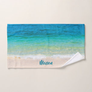 Pleasant Beach (with personalized name) Hand Towel