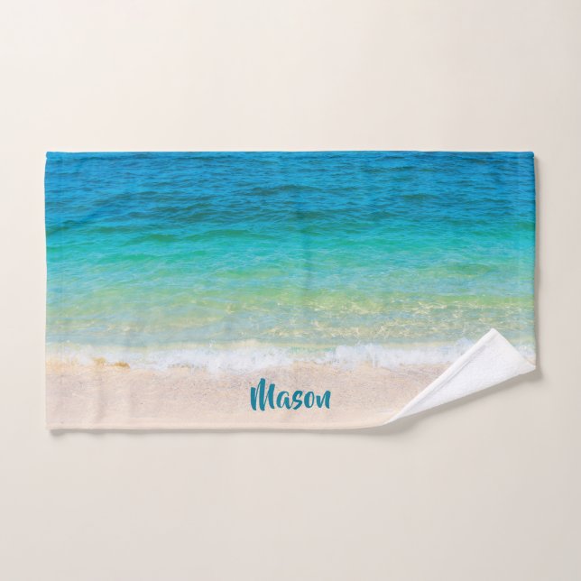Pleasant Beach (with personalized name) Hand Towel (Hand Towel)