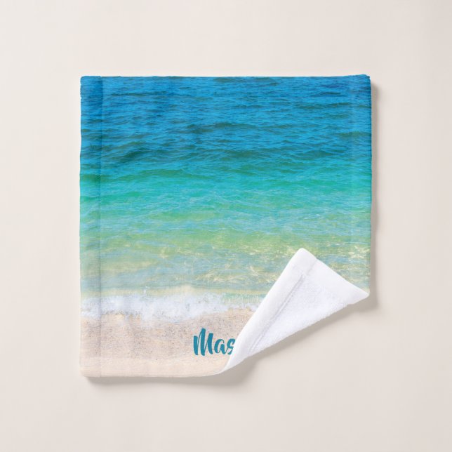 Pleasant Beach (with personalized name) Wash Cloth (Wash Cloth)
