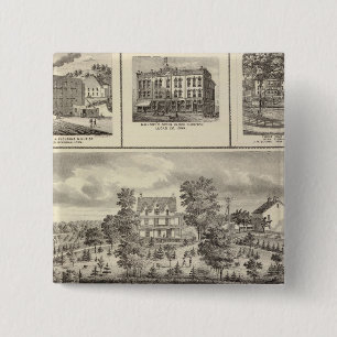 Pleasant Hill Farm bldgs in Decorah 2 Inch Square Button
