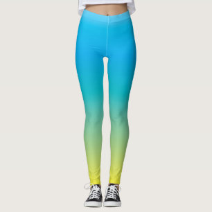 Pleasant Mood (green blue yellow gradient colour) Leggings