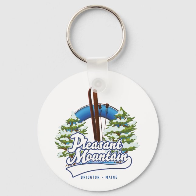 Pleasant Mountain Ski Bridgton logo. Keychain (Front)