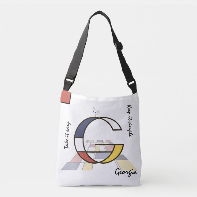 Pleasant Neoplasticism Art Monogram. Letter G Crossbody Bag (Front)