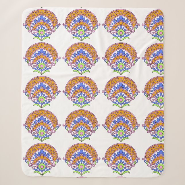 pleasant pattern design sherpa blanket (Front)