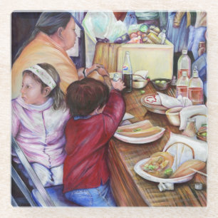 Pleasant Picnic, Mexico Glass Coaster