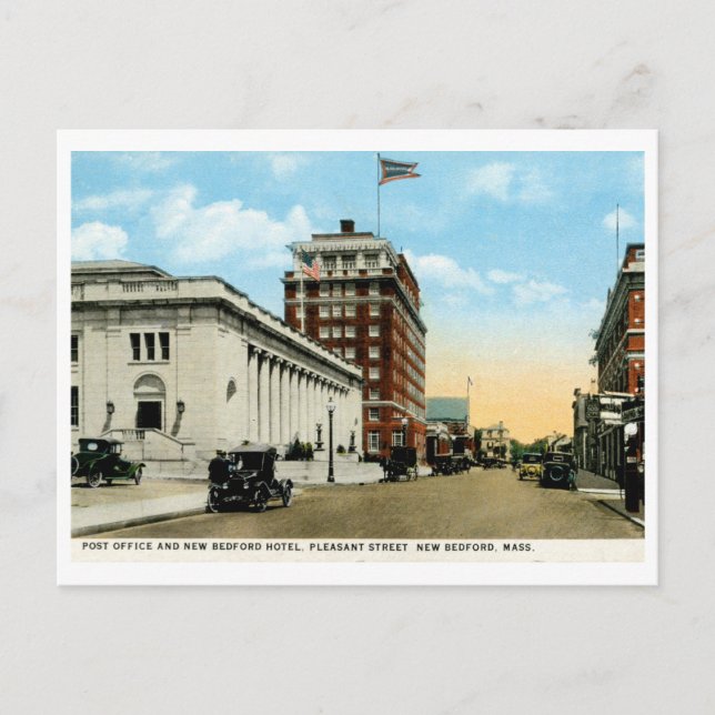 Pleasant St., New Bedford, MA Vintage Postcard (Front)