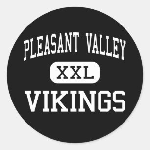 Pleasant Valley - Vikings - High - Chico Classic Round Sticker
