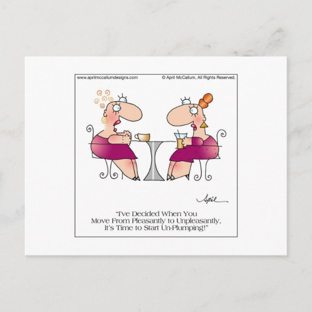 PLEASANTLY PLUMP Postcard by April McCallum (Front)