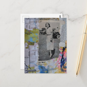 Pleasantville Vintage Woman Collage Postcard