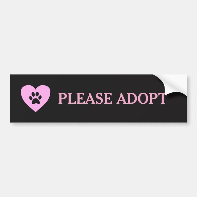 "Please Adopt" Animal Bumper Sticker (Front)