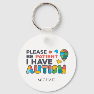Please Be Patient I Have Autism Multicolor Puzzles Keychain