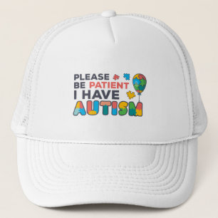 Please Be Patient I Have Autism Puzzles Trucker Hat