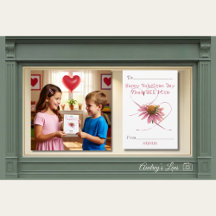 "Please Bee Mine" Floral Classroom Valentine Card