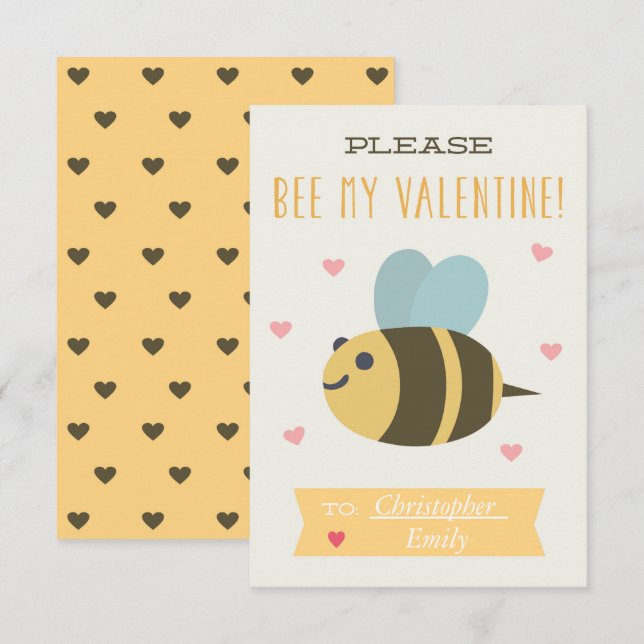 Please Bee My Valentine Card (Front/Back)
