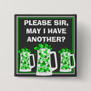 Please Beer Me, Mugs o' Shamrocks 2 Inch Square Button