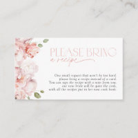 Please Bring A Recipe Blush Pink Floral Shower