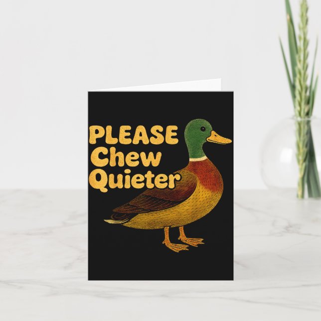 Please Chew Quieter Sarcastic Animal Quote Quirky  Card (Front)