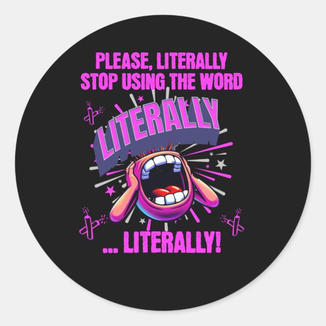 Please  classic round sticker (Front)