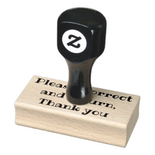 please correct and return thank you rubber stamp