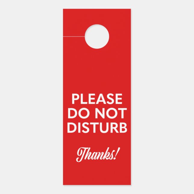 Please Do Not Disturb Door Hanger (Front)