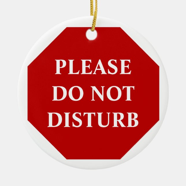 Please Do Not Disturb Door Hanger Ceramic Ornament (Front)