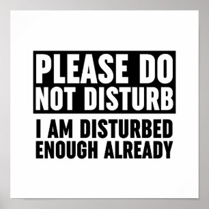 Please Do Not Disturb I Am Disturbed Enough Alread Poster