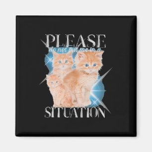 Please Do Not Put Me In A Situation Funny Cat Magnet