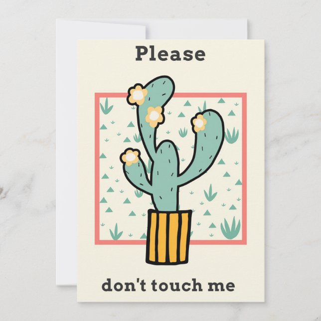 Please Do Not Touch Cactus Save The Date (Front)