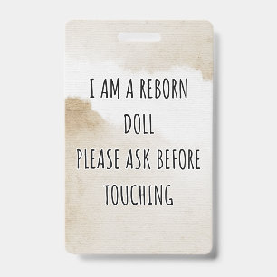 Please Don’t Touch Reborn Doll Car Seat Tag Badge