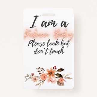 Please Don’t Touch Reborn Doll Car Seat Tag Badge