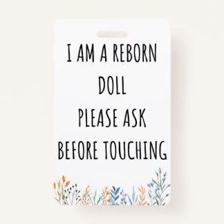 Please Don’t Touch Reborn Doll Car Seat Tag Badge