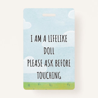 Please Don’t Touch Reborn Doll Car Seat Tag Badge