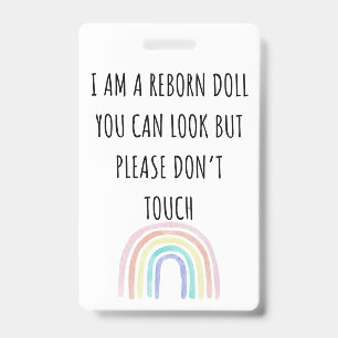 Please Don’t Touch Reborn Doll Car Seat Tag Badge