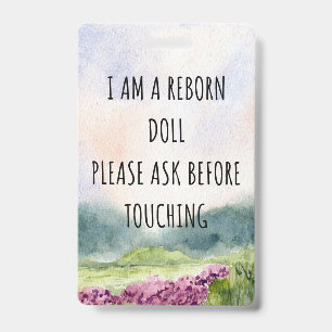Please Don’t Touch Reborn Doll Car Seat Tag Badge