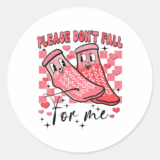 Please Don't Fall For Me  Classic Round Sticker (Front)
