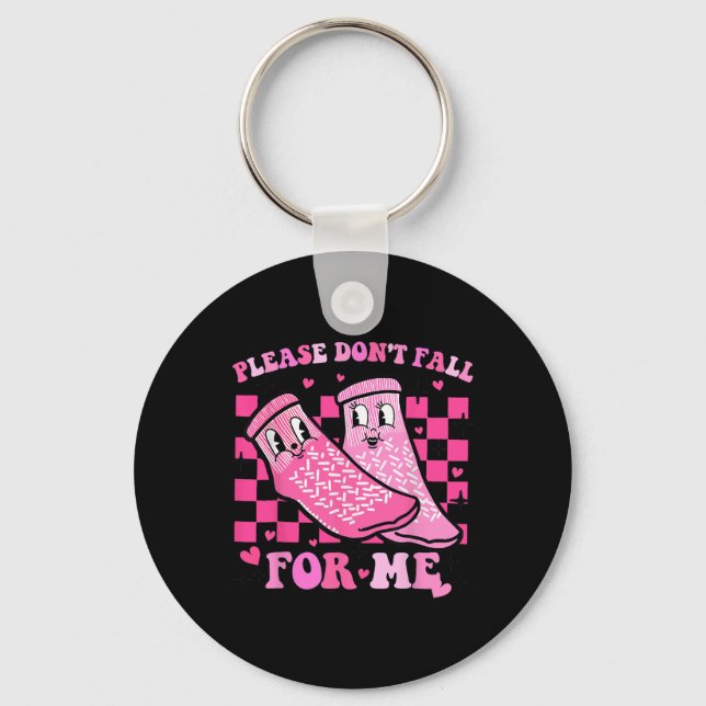 Please Don't Fall For Me Rn Pct Cna Nurse Valentin Keychain (Front)