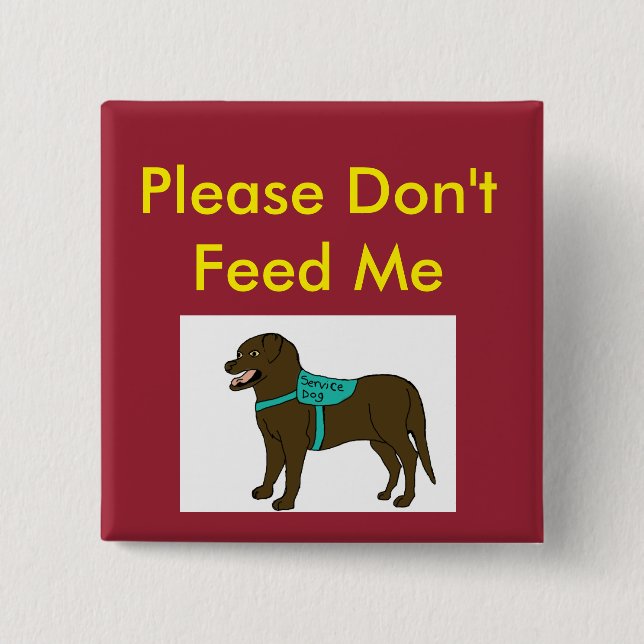 Please Dont Feed Me SD 2 Inch Square Button (Front)