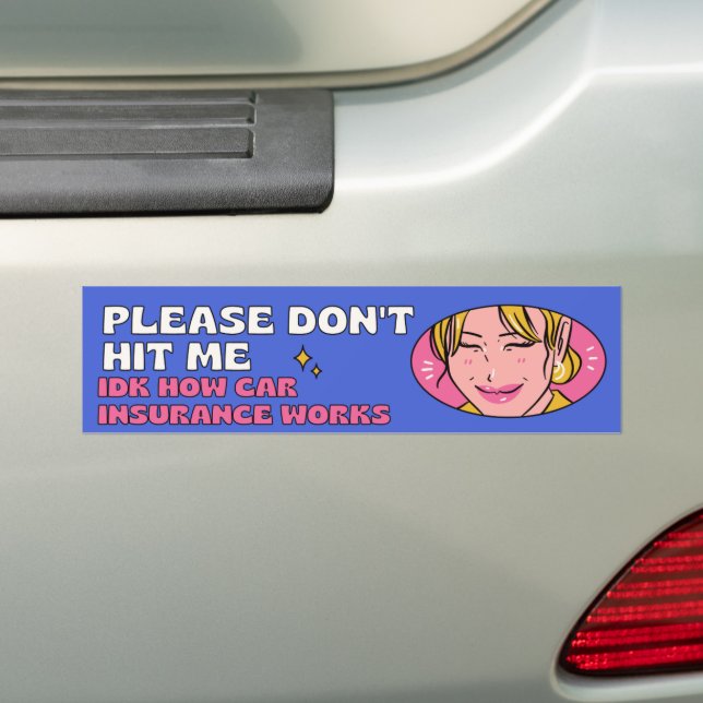 Please Don't Hit Me , Funny Bumper Bumper Sticker (On Car)