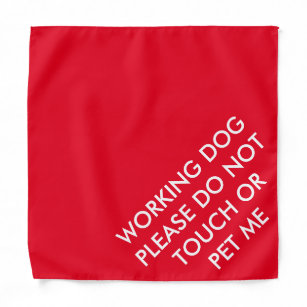 Please don't touch or pet red custom service dog bandana