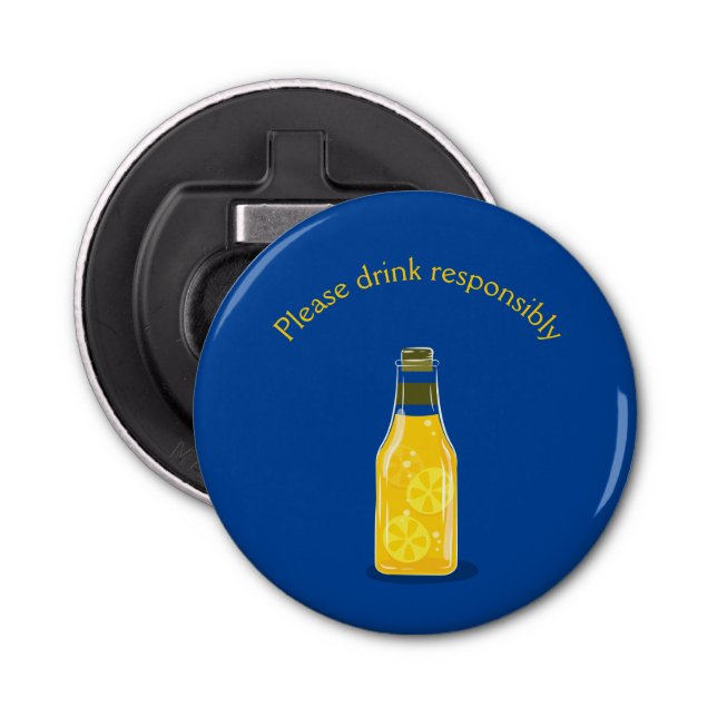 Please Drink Responsibly Open Home Classic Round Bottle Opener (Front)