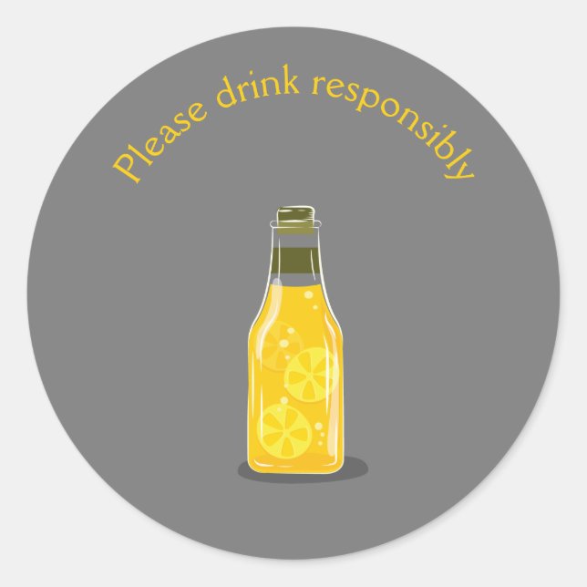 Please Drink Responsibly Warning Label Stickers (Front)