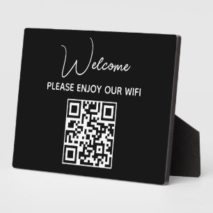 Please Enjoy Our Wifi WIFI Welcome QR Code Plaque