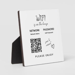 Please Enjoy Wifi Password Scan to Connect QR Code Plaque