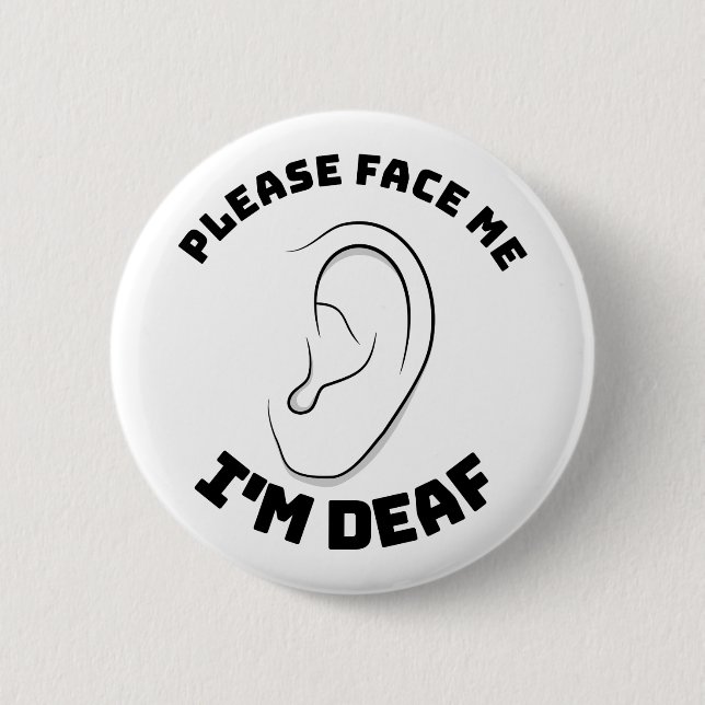 Please face me 2 inch round button (Front)