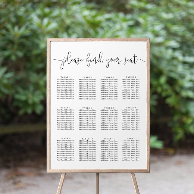 Please Find Your Seat Script Wedding Seating Chart (Creator Uploaded)