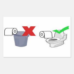 Please Flush Your Toilet Paper Sticker