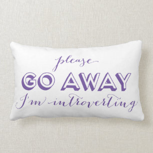 Please go away i'm introverting purple Introvert Lumbar Pillow