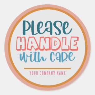 Please Handle with Care Custom Business Classic Round Sticker