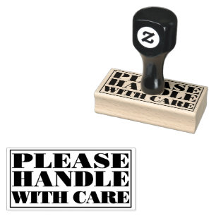 Please Handle With Care Fragile Parcel Delivery Rubber Stamp