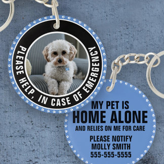 Please Help Safety Alert ICE Photo Custom Text Keychain